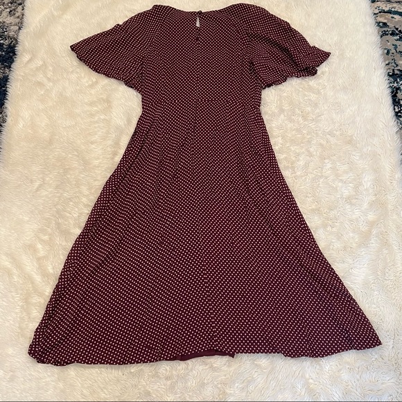 ModCloth Emily and Fin Burgundy Luna Suzanna Mini Spot Dress - Size Large - Picture 5 of 8